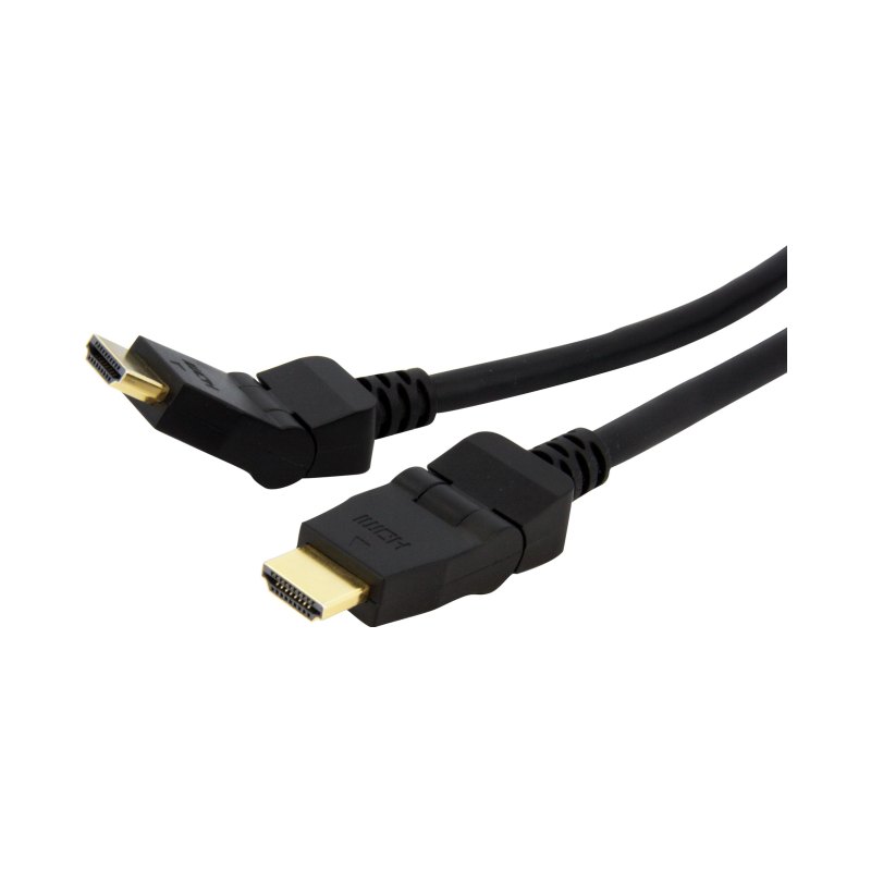 StarTech.com 6ft Swivel HDMI Cable, 4K High Speed Rotating HDMI Cord, 4K 30Hz UHD HDMI, 10.2 Gbps, HDMI 1.4 Video, HDCP 1.4, M/M Pivot Cable with 180° Swivel Connector, HDMI to HDMI Cable