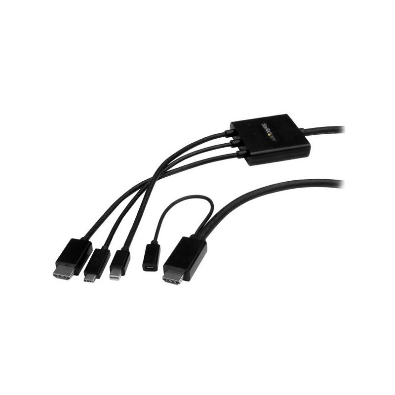 StarTech.com Câble adaptateur USB-C, HDMI ou Mini DisplayPort vers HDMI de 2 m