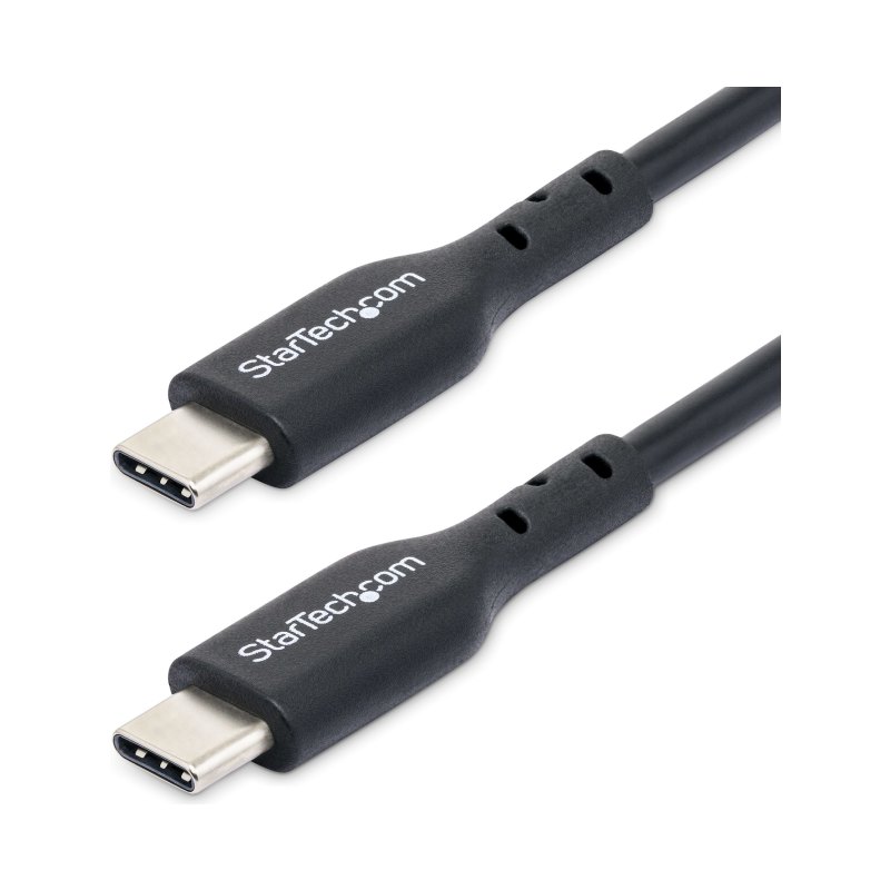 StarTech.com Câble de charge USB-C de 4,5 m (15 pi), Charge et synchronisation, 60 W (3 A) PD, Câble d'alimentation d'ordinateur portable USB 2.0, Gaine en TPE - Câble de charge USB C noir