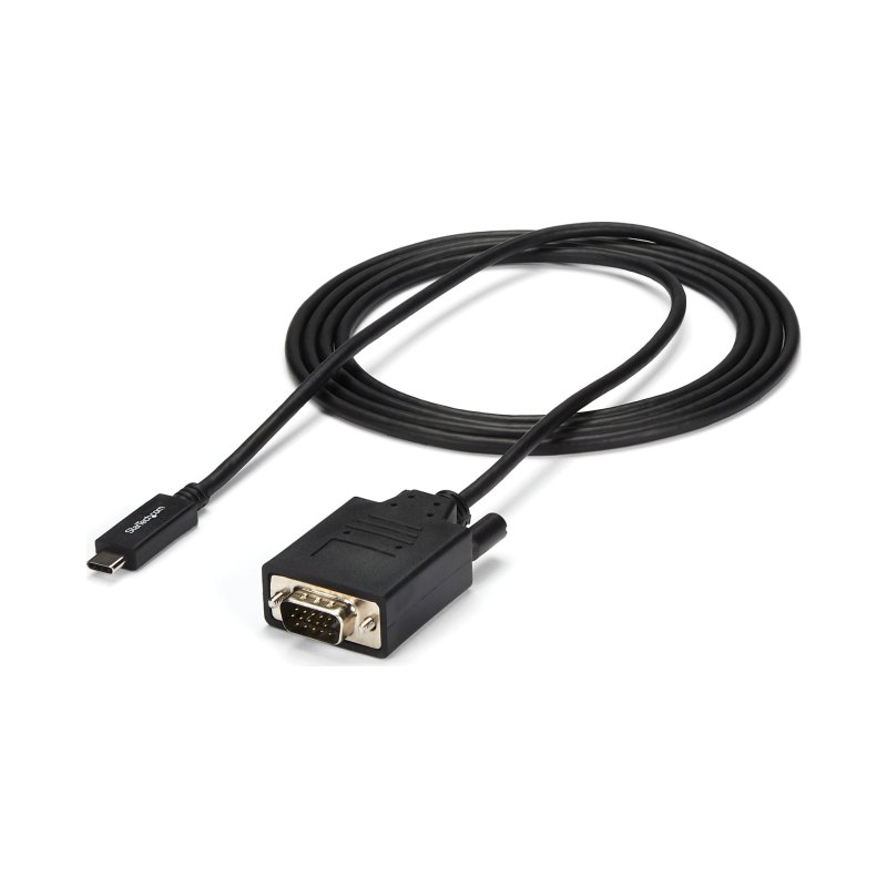 StarTech.com Câble USB C vers VGA de 2m - Adaptateur Vidéo Actif USB Type C vers VGA 1920x1200/1080p - Compatible TB3 - Ordinateur Portable vers Écran/Projecteur VGA - DP Alt Mode HBR2