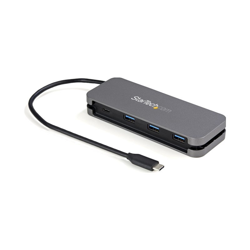 StarTech.com Hub USB-C 4 Ports - 3x USB-A/1x USB-C - Hub USB 3.0 Type-C 5Gbps (USB 3.2 Gen 1) - Alimenté par Bus - Adaptateur Hub USB-C vers USB-A Portable - Câble 28.5cm/Rangement Intégré