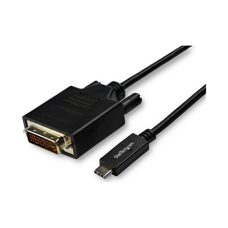 StarTech.com Câble USB-C vers DVI de 3m - Adaptateur Vidéo 1080p (Single Link) USB Type-C (DP Alt Mode HBR2) vers DVI-Digital - Fonctionne avec TB3 - PC Portable vers Écran DVI