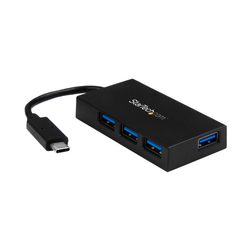 StarTech.com Concentrateur USB-C 4 Ports USB-A (USB 3.0 SuperSpeed 5Gbps) - Concentrateur de Charge Portable USB-C vers USB-A BC 1.2 avec Adaptateur Secteur
