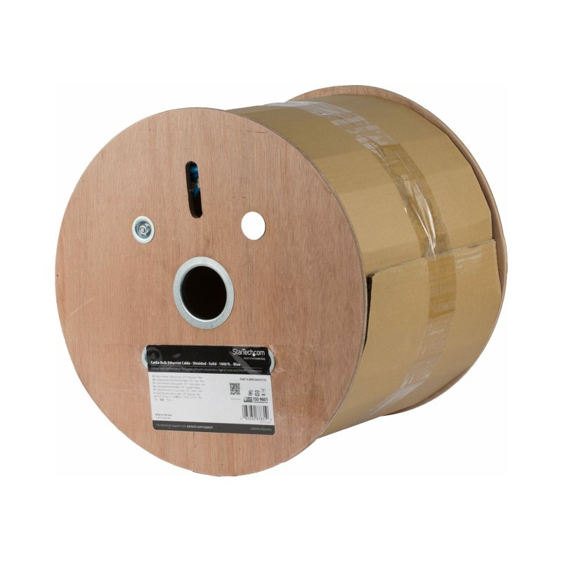 Câble Ethernet StarTech.com Bulk Cat 6a - 1000 pi. - Solide - Classifié CMR - Bleu - Conforme TAA