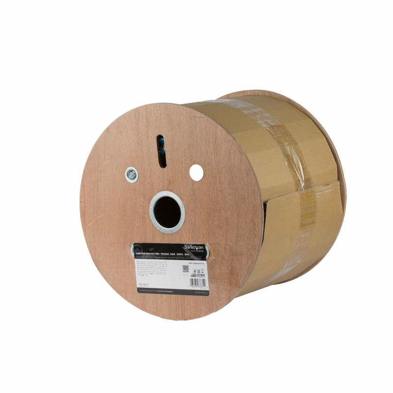 Câble Ethernet StarTech.com Bulk Cat 6a - 1000 pi. - Solide - Classifié CMR - Bleu - Conforme TAA