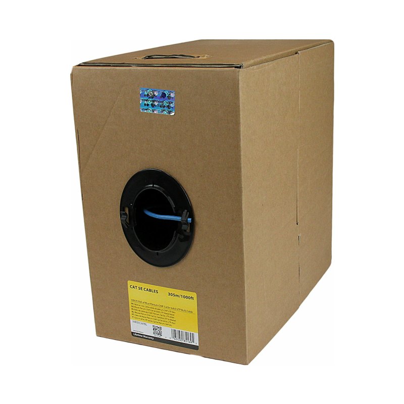 StarTech.com Bulk Cat 5e Ethernet Cable - 1000 ft. - Solid - Plenum CMP - Blue - TAA Compliant