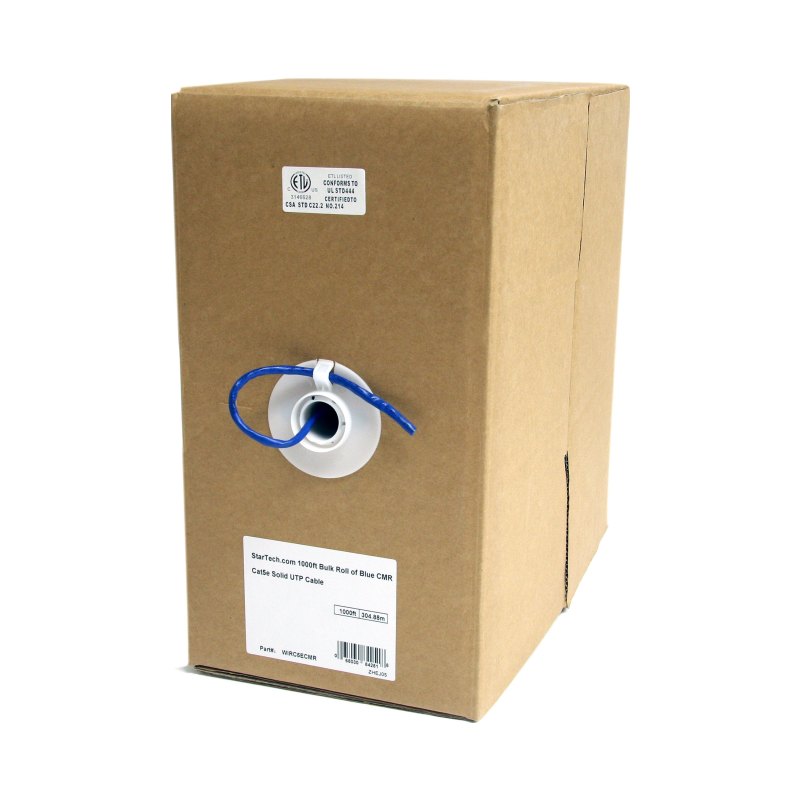 StarTech.com Câble Ethernet Cat 5e en Vrac - 304,8 m - Solide - Classé CMR - Bleu - Conforme TAA