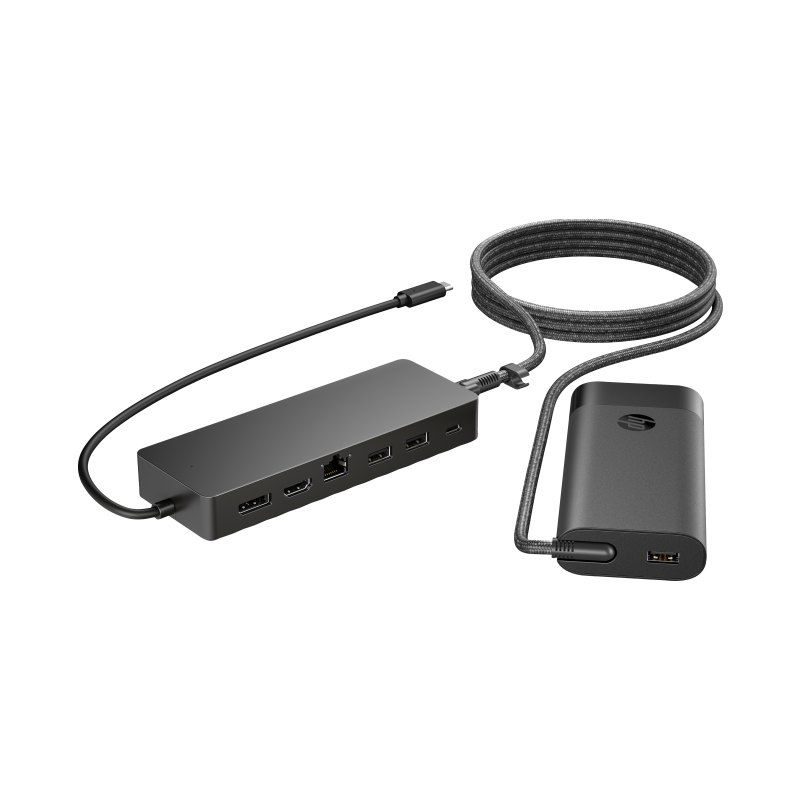 HP Univ USB-C Hub/Lptp Charger Avec fil USB 3.2 Gen 1 (3.1 Gen 1) Type-C Noir