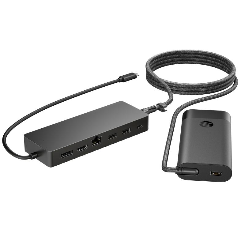 HP Univ USB-C Hub/Lptp Charger Avec fil USB 3.2 Gen 1 (3.1 Gen 1) Type-C Noir