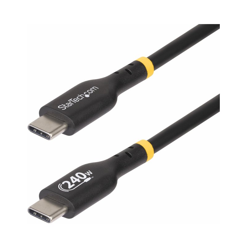 StarTech.com 6ft (1.8m) USB-C Charging Cable, Charge & Sync, 240W (5A) PD EPR, USB 2.0 Laptop Charger Cable, USB-IF Certified , TPE Jacket - Black USB C Charging Cord