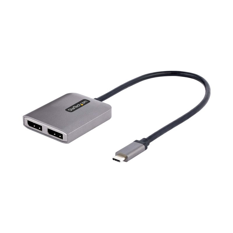 StarTech.com Hub USB-C MST à 2 ports - Adaptateur Multi-Moniteur USB Type-C vers 2x DisplayPort pour Ordinateur Portable - Dual-DP jusqu'à 4K 60Hz avec DP 1.4 Alt Mode & DSC - HDR - Câble de 30 cm - Windows Uniquement