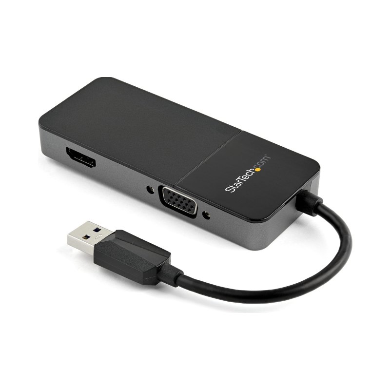 StarTech.com Adaptateur USB 3.0 vers HDMI VGA 1080p - Adaptateur Convertisseur d'Écran Multiport Double Écran/Multi-Écran 4K/1080p 4k USB Type A - Carte Graphique Externe