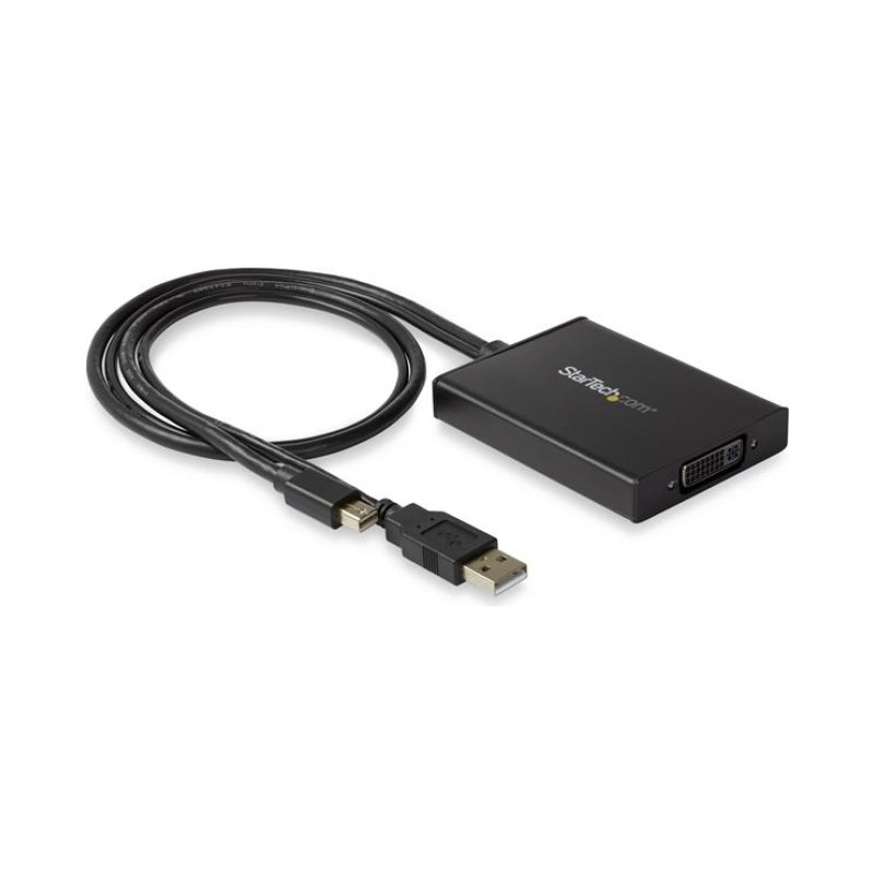 StarTech.com Adaptateur Mini DisplayPort vers DVI Dual Link - Adaptateur Convertisseur Vidéo d'Écran Actif Mini DisplayPort vers DVI-D - Alimentation USB - Dual Link - Noir