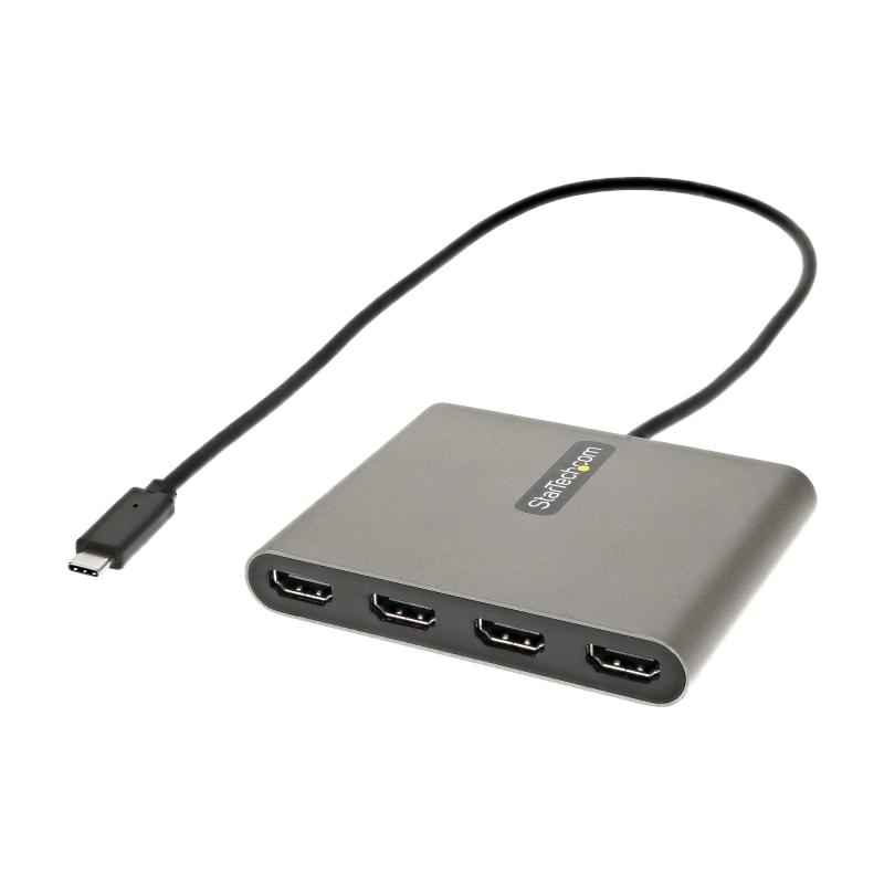 StarTech.com Adaptateur USB C vers Quad HDMI, Convertisseur de Moniteur USB-C vers 4x HDMI pour Windows (pas de support pour macOS/ChromeOS/Linux) - TAA