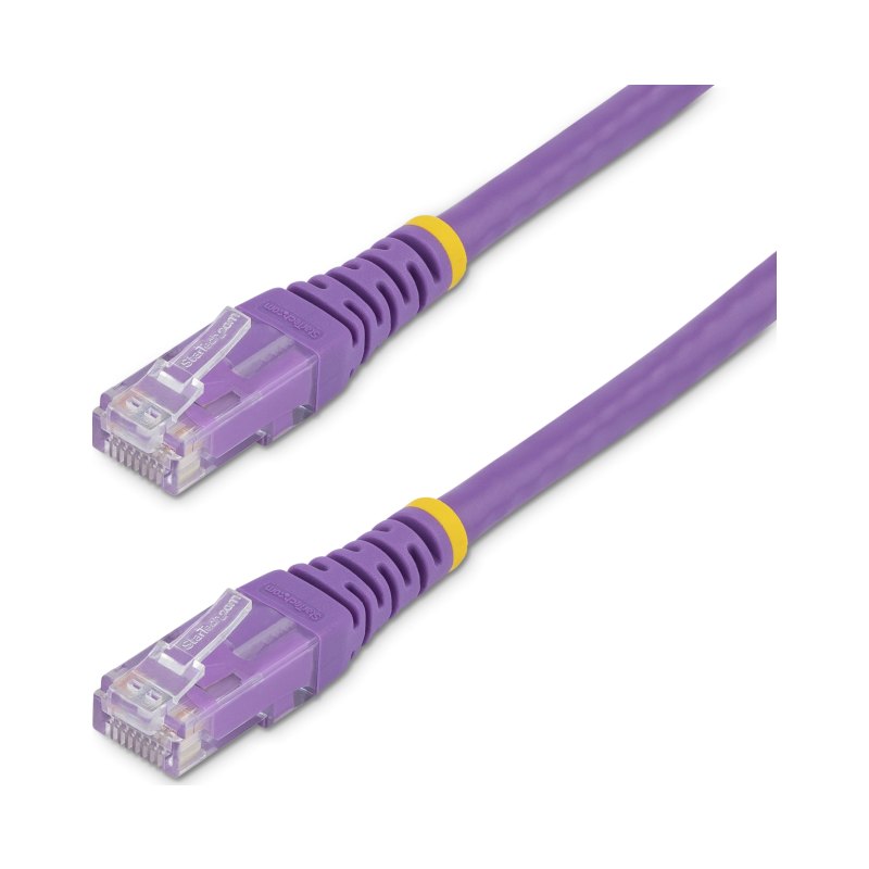 StarTech.com 10ft CAT6 Ethernet Cable - Purple CAT 6 Gigabit Ethernet Wire -250MHz 100W PoE RJ45 UTP Molded Network/Patch Cord w/Strain Relief/ Individually Tested