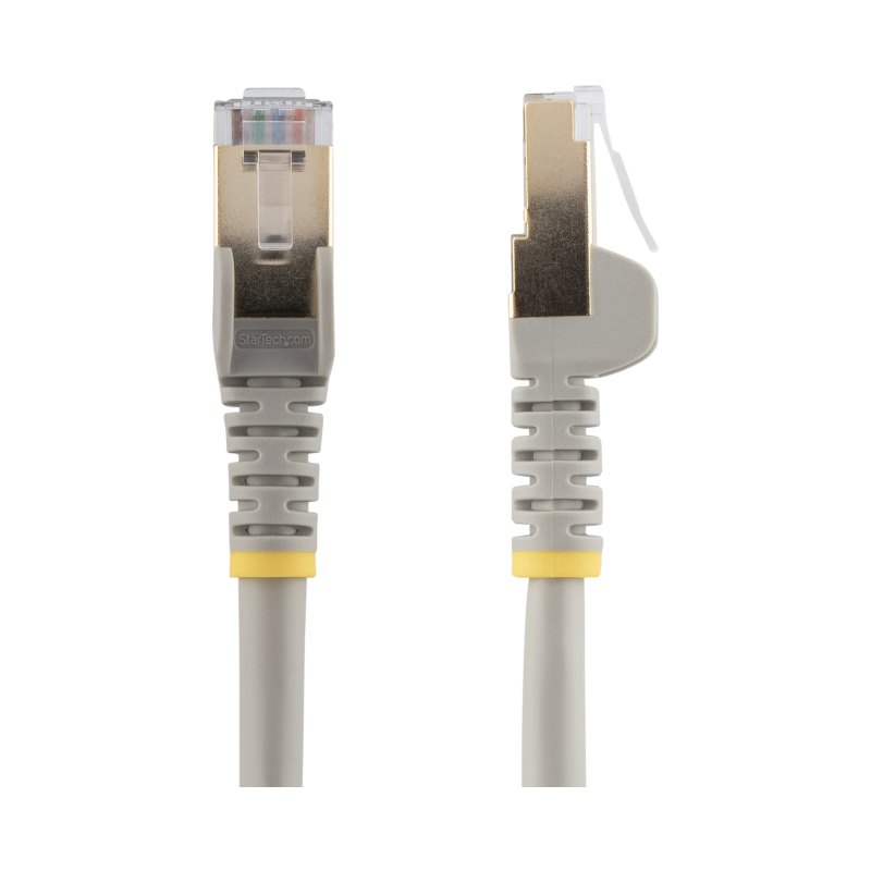 StarTech.com 15ft CAT6a Ethernet Cable - 10 Gigabit Shielded Snagless RJ45 100W PoE Patch Cord - 10GbE STP Network Cable w/Strain Relief - Gray Individually Tested/Wiring is UL Certified/TIA