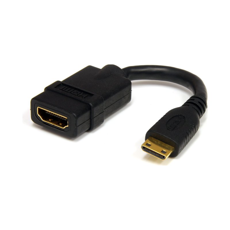 StarTech.com Adaptateur Mini HDMI vers HDMI 12,7cm - Convertisseur HDMI Haute Débit 4K - Adaptateur HDMI 4K 30Hz Ultra HD - HDMI 1.4 - Connecteurs Plaqués Or - Mini HDMI UHD 4K - Noir