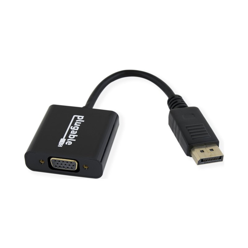 Plugable Technologies DisplayPort to VGA Adapter - Active DP/DP++ to VGA Converter - Compatible with Desktops, Projectors, PC with DP for 1080p VGA Resolution - Driverless with Latching DP Connector