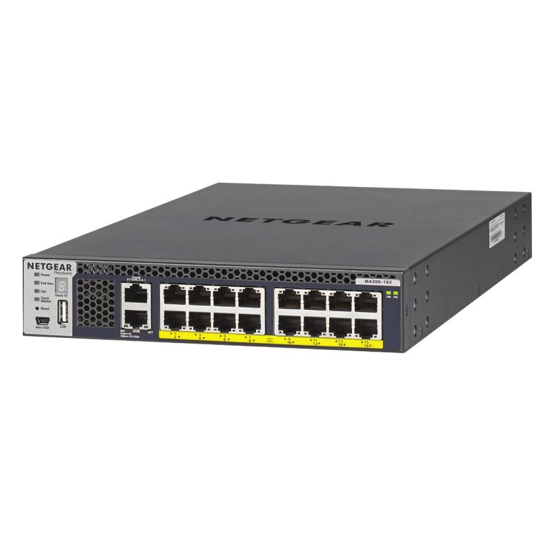 NETGEAR XSM4316PB Géré L3 10G Ethernet (100/1000/10000) Connexion Ethernet, supportant l'alimentation via ce port (PoE) 1U Noir