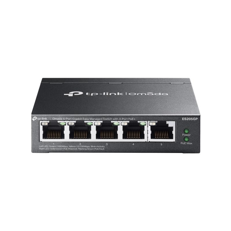 TP-Link Omada ES205GP commutateur réseau Géré Gigabit Ethernet (10/100/1000) Connexion Ethernet, supportant l'alimentation via ce port (PoE) Noir