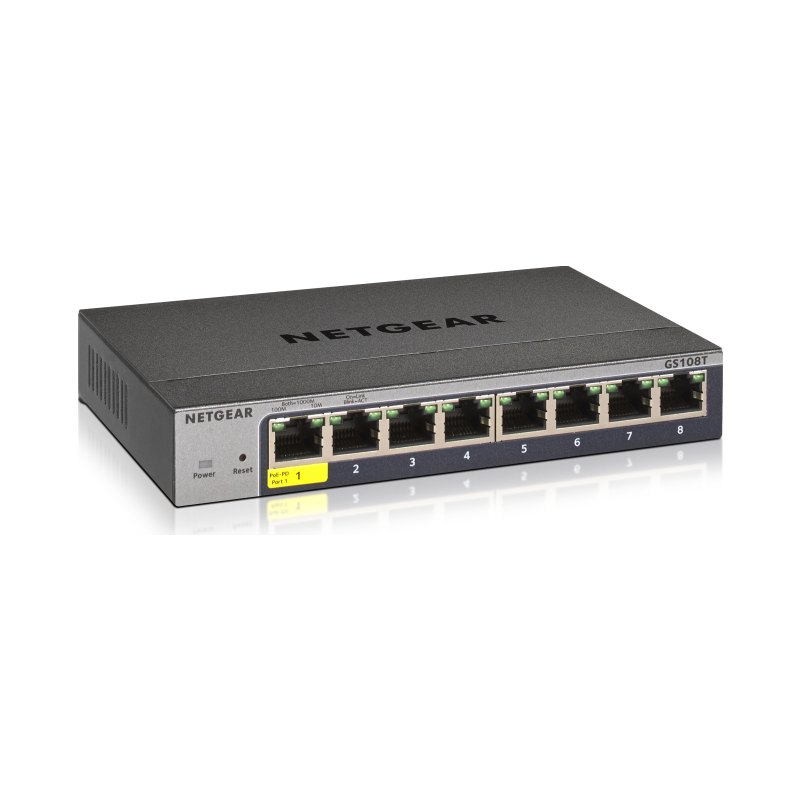 NETGEAR GS108T-300 Managed L2 Gigabit Ethernet (10/100/1000) Grey
