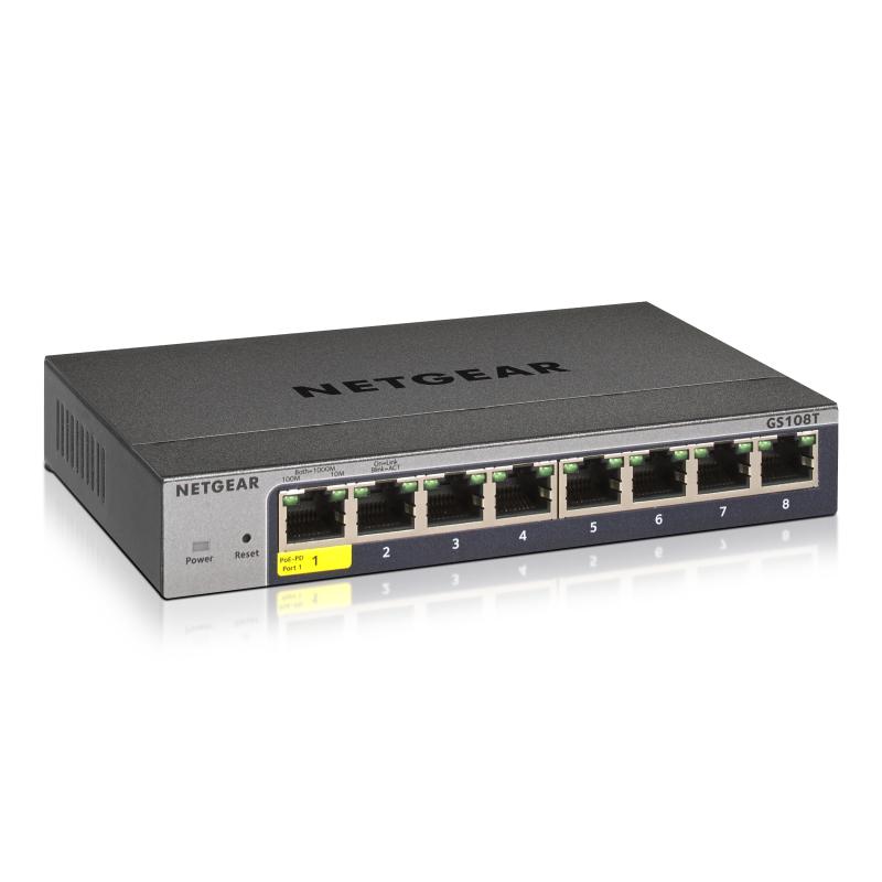 NETGEAR GS108T-300 Géré L2 Gigabit Ethernet (10/100/1000) Gris