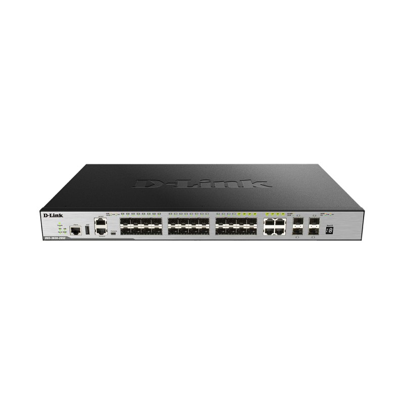 D-Link 24-Port SFP L3 Stackable Managed Gigabit Switch including 4 x 1000BaseT/SFP & 4 x 10GE SFP+