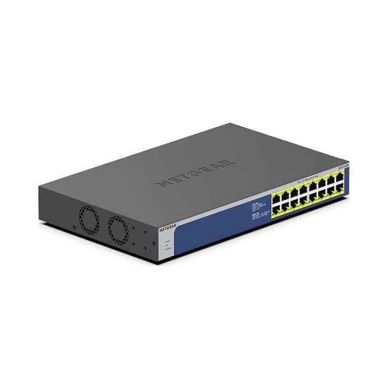 NETGEAR GS516PP Unmanaged Gigabit Ethernet (10/100/1000) Power over Ethernet (PoE) 1U Blue, Grey