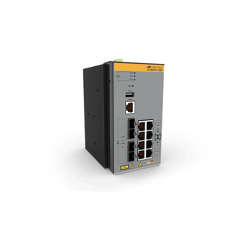 Allied Telesis AT-IE340-12GP-80 Géré L3 Gigabit Ethernet (10/100/1000) Connexion Ethernet, supportant l'alimentation via ce port (PoE) Gris