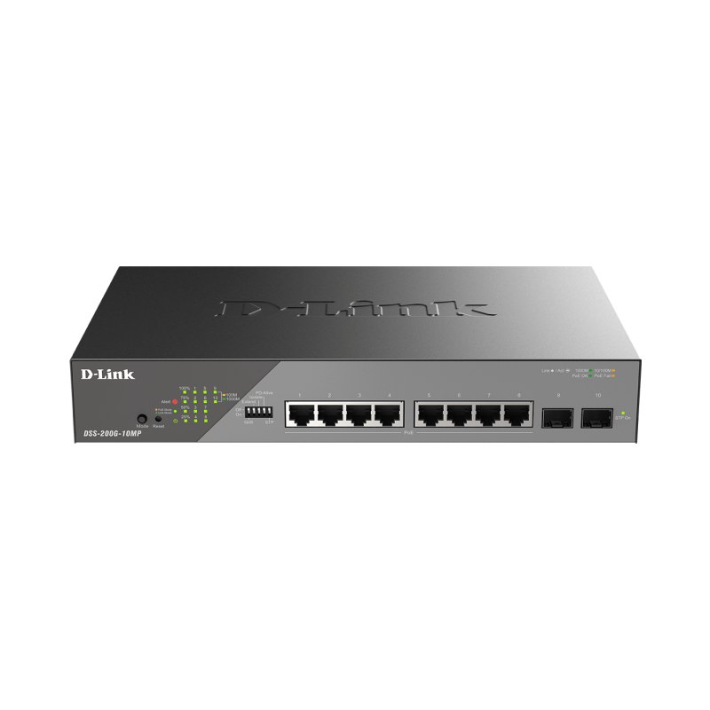 D-Link DSS-200G-10MP/E network switch Managed L2 Gigabit Ethernet (10/100/1000) Power over Ethernet (PoE) 1U Grey