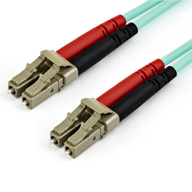 StarTech.com Câble Fibre Optique Multimode de 15m LC/UPC à LC/UPC OM3, Fibre Full Duplex 50/125µm Zipcord, Réseaux 100G, LOMMF/VCSEL, <0.3dB Faible Perte d'Insertion, Cordon de Raccordement Fibre LSZH