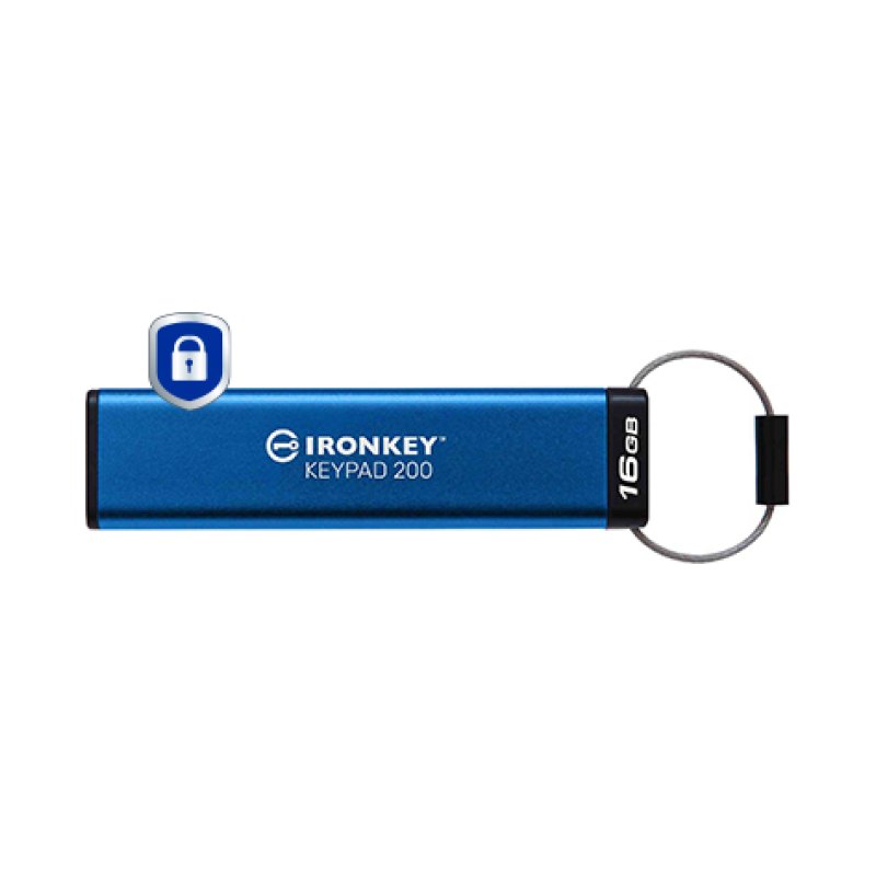 Kingston Technology IronKey 16GB Keypad 200, FIPS 140-3 Lvl 3 AES-256 Hardware Encrypted