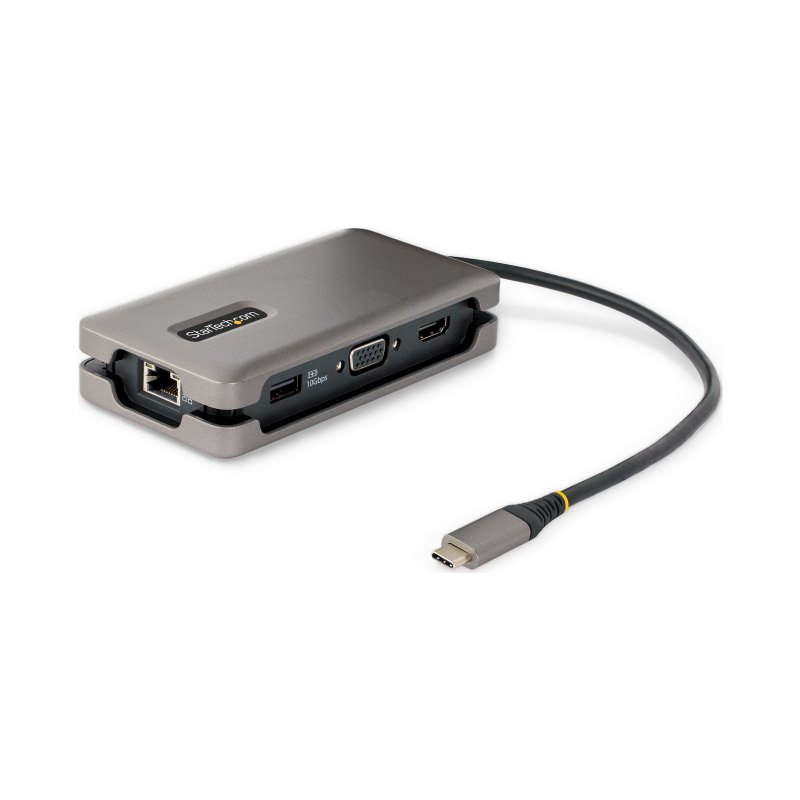 StarTech.com Adaptateur Multiport USB-C - 4K60Hz HDMI/VGA - Hub USB 3 Ports - 100W Power Delivery Pass-Through, GbE, Mini Station d'Accueil/Docking Station avec Chargeur - Adaptateur USB C vers HDMI, Câble de 30cm