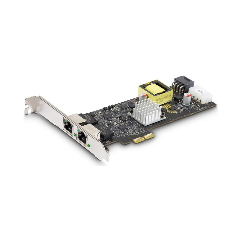 StarTech.com 2-Port 2.5Gbps NBASE-T PoE Network Card, Dual Intel I225-V, 802.3af/at PoE+ Multi-Gigabit NIC, PCI Express Server LAN Card, LP4/8-Pin PCIe-Powered