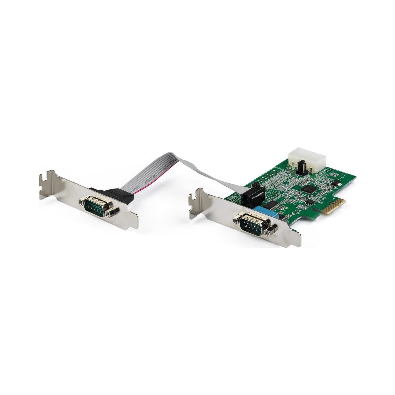 StarTech.com Carte Adaptateur Série RS232 PCI Express à 2 port - Carte Contrôleur Hôte Série PCIe RS232 - PCIe vers Série DB9 - 16950 UART - Carte d'Extension Profil Bas - Windows et Linux