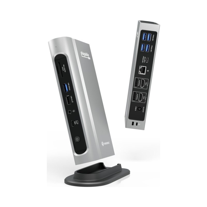 Plugable Technologies TBT4-UDZ laptop dock/port replicator Wired Thunderbolt 4 Silver