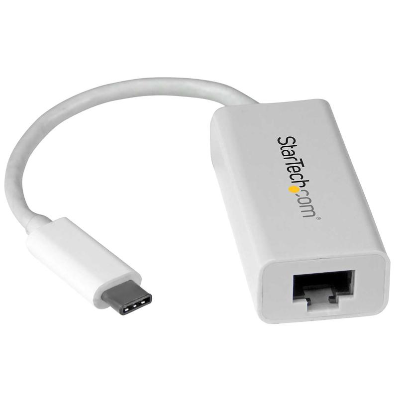 StarTech.com Adaptateur USB-C vers Gigabit Ethernet - Blanc - Compatible Thunderbolt 3 - Windows et Mac - Convertisseur Réseau LAN RJ45