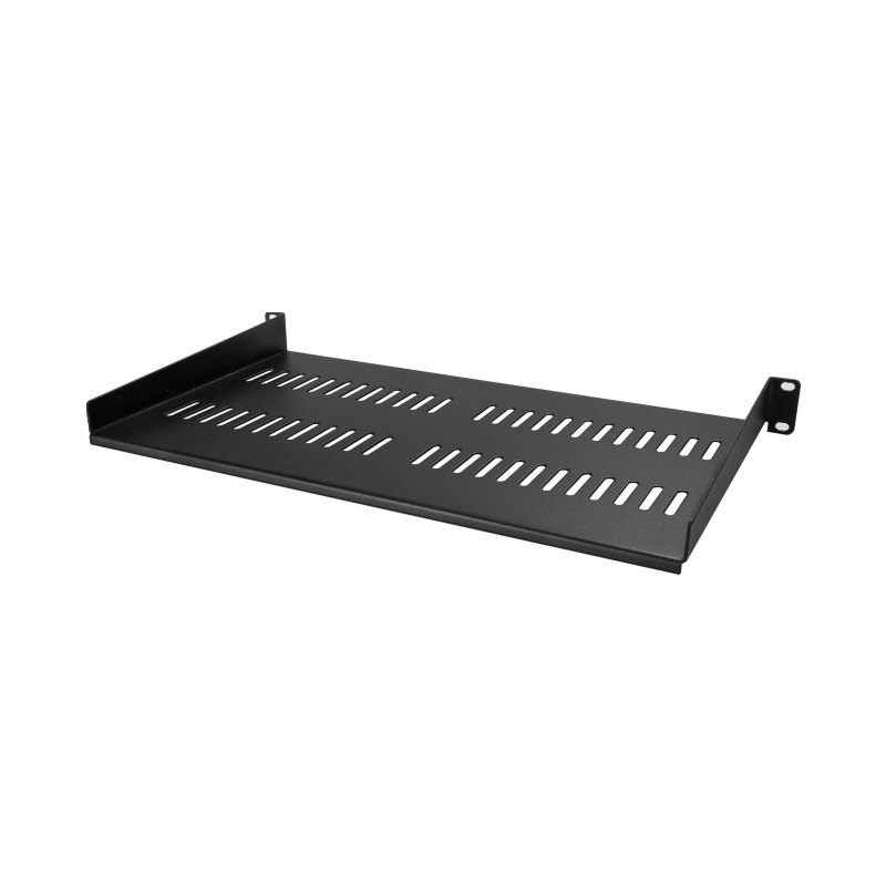 StarTech.com Étagère Rack Serveur 1U - Plateau Cantilever Universel Ventilé pour Armoire d'Équipement Réseau 19" - Acier Résistant - Poids Max 20kg - Étagère de 25cm de Profondeur, Noir