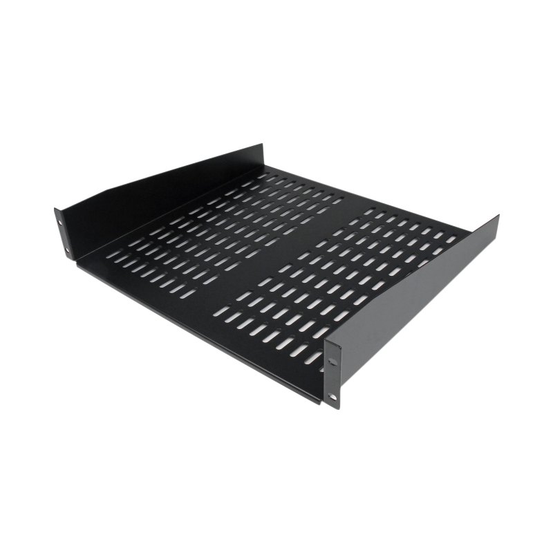 StarTech.com Étagère de Rack de Serveur 2U - Plateau Cantilever Universel à Montage en Rack Ventilé pour Rack 19" - Acier Gros Calibre - Capacité de Poids 23kg - Étagère de 40cm de Profondeur, Noir