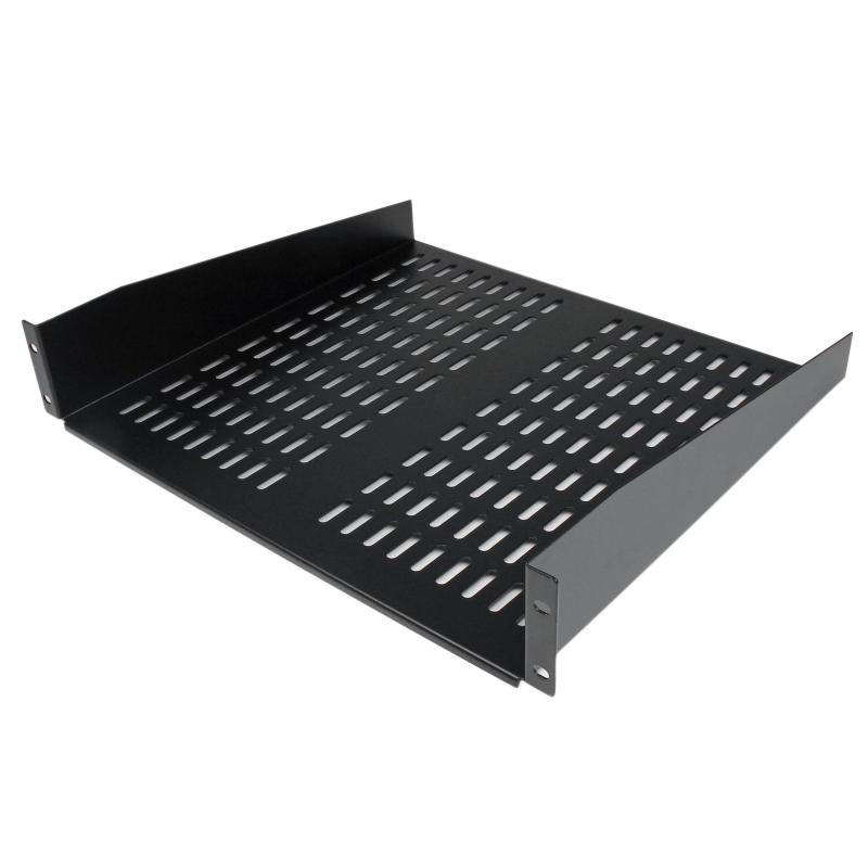 StarTech.com Étagère de Rack de Serveur 2U - Plateau Cantilever Universel à Montage en Rack Ventilé pour Rack 19" - Acier Gros Calibre - Capacité de Poids 23kg - Étagère de 40cm de Profondeur, Noir