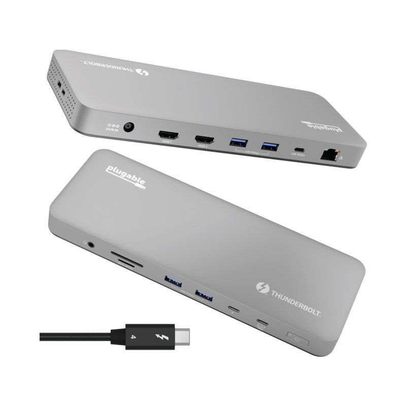 Plugable Technologies Thunderbolt 4 Dock for M4 MacBook Air & Pro, 100W Laptop Charging