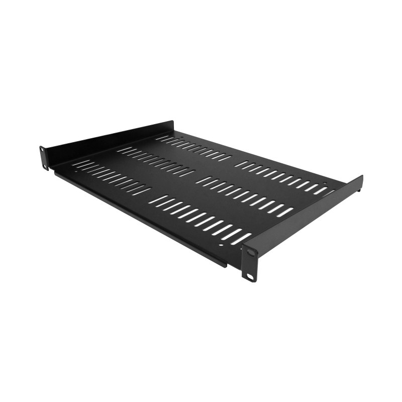StarTech.com Étagère Rack 19 pouces 1U - Plateau Rackable Universel Ventilé - Étagère Baie de Brassage - Étagère Cantilever Rack 19" - Capacité 25kg - Rangement Rack Informatique - Profondeur 30,5cm (12"), Noir