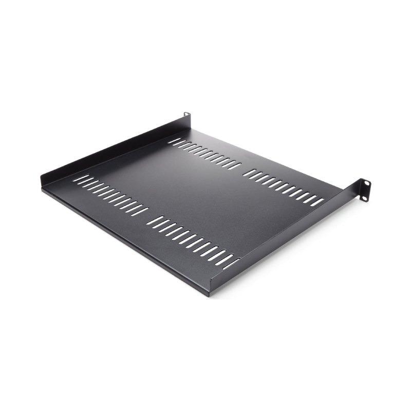 StarTech.com 1U Server Rack Shelf - Universal Vented Rack Mount Cantilever Tray for 19" Network Equipment Rack & Cabinet - Heavy Duty Steel – Weight Capacity 44lb/20kg - 16" Deep Shelf, Black