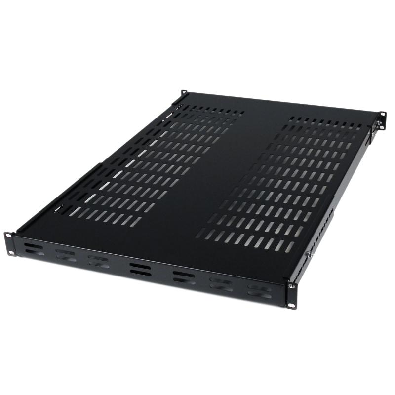 StarTech.com 1U Adjustable Vented Server Rack Mount Shelf - 175lbs - 19.5 to 38in Adjustable Mounting Depth Universal Tray for 19" AV/ Network Equipment Rack - 27.5in Deep - TAA