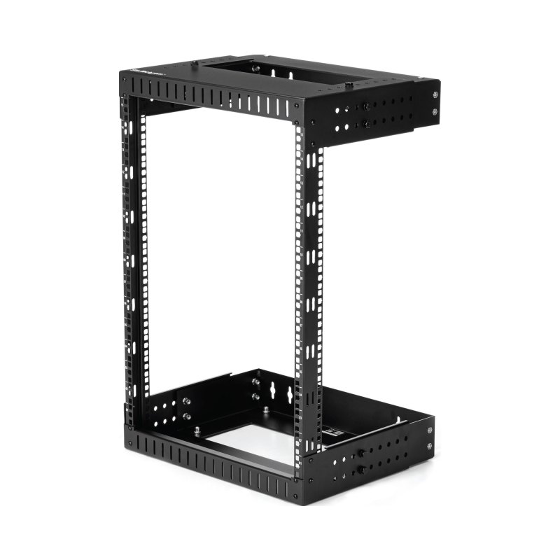 StarTech.com Rack Réseau Mural 15U à 2 Montants, Rack Serveur 19" à Cadre Ouvert avec Profondeur Ajustable, Rack de Données Mural pour IT/AV/Panneau de Patch/ Equipement IT - Écrous et Vis de Fixation Inclus