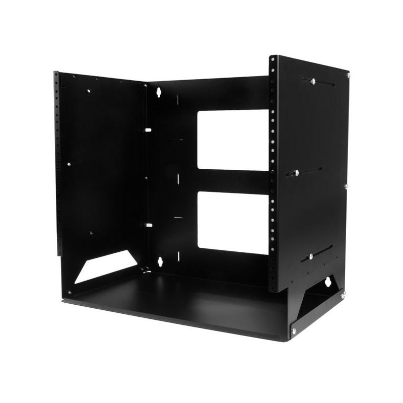 StarTech.com Rack Réseau Mural 8U à 2 Montants avec Étagère Intégrée, Rack de Données Mural avec Profondeur Ajustable pour Équipement AV/Ordinateur/IT, Petit Rack de Serveur Mural - Conforme TAA