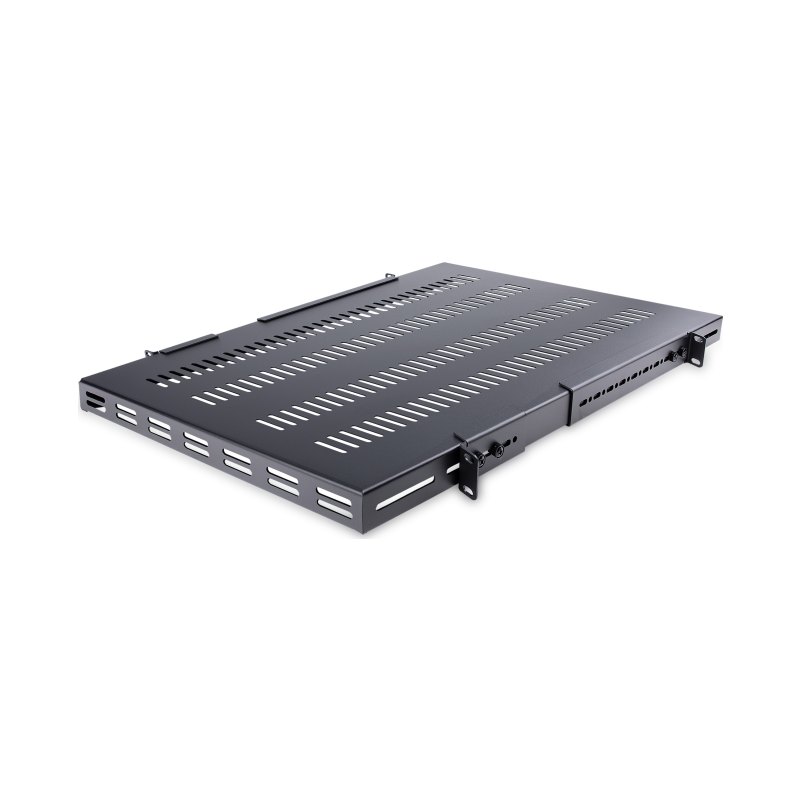 StarTech.com 1U 4-Post Adjustable Vented Server Rack Mount Shelf - 330lbs(150 kg) - 19.5 to 38in Adjustable Mounting Depth Universal Tray for 19" AV/ Network Equipment Rack - 27.5in Deep