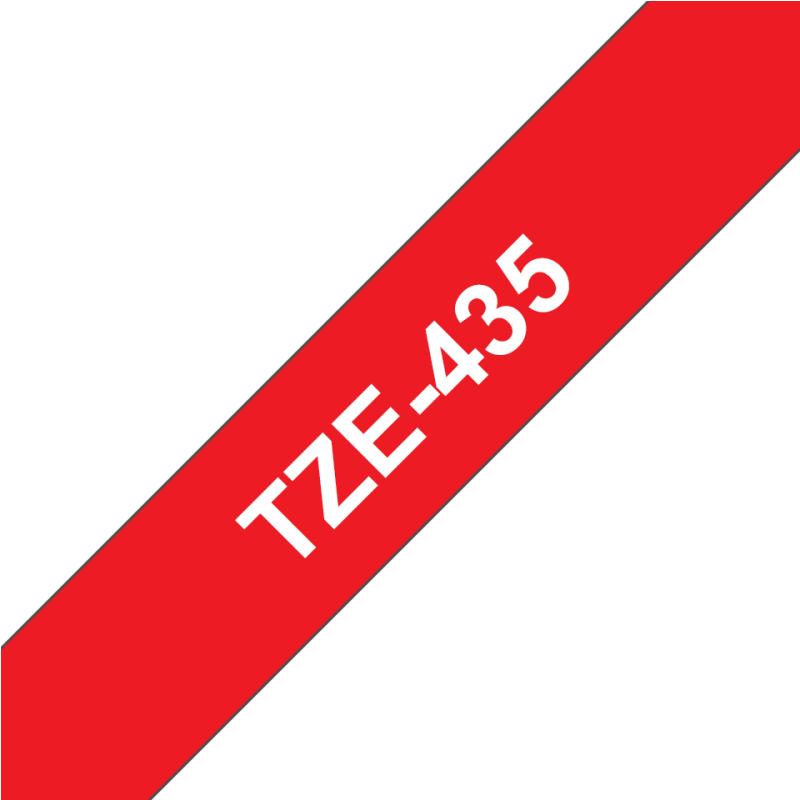 Brother TZE-435 ruban d'étiquette Blanc sur rouge
