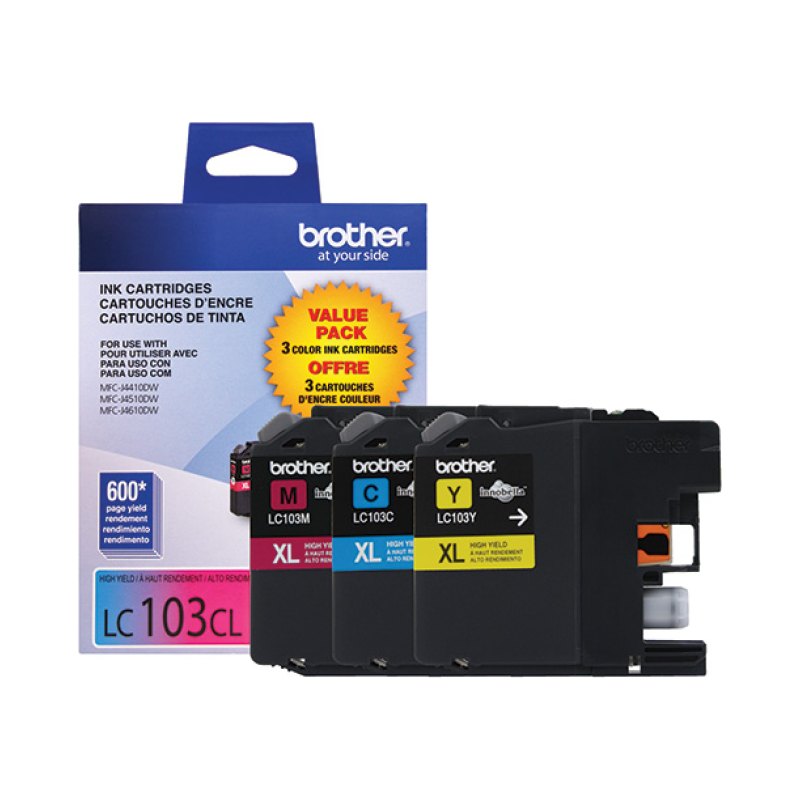 Brother LC103 C/M/Y ink cartridge 3 pc(s) Original High (XL) Yield Cyan, Magenta, Yellow