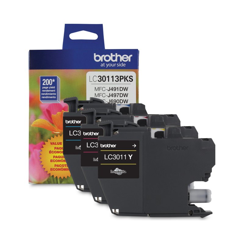 Brother LC-30113PKS ink cartridge 3 pc(s) Original Cyan, Magenta, Yellow
